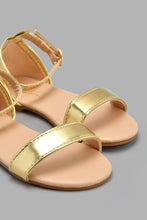 Load image into Gallery viewer, Redtag-Gold-Shimmer-Sandal-Sandals-Girls-3 to 5 Years