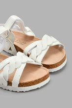 Load image into Gallery viewer, Redtag-White-Braided-Cork-Sandal-Cork-Girls-3 to 5 Years