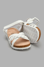 Load image into Gallery viewer, Redtag-White-Braided-Cork-Sandal-Cork-Girls-3 to 5 Years
