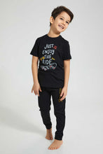 تنزيل الصورة على معرض الصور، Redtag-Grey-Black-4-Piece-Pack-Skate-Print-Pyjama-Set-Pyjama-Sets-Boys-2 to 8 Years