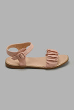 Load image into Gallery viewer, Redtag-Pink-Ruffle-Strap-Sandal-Slingbacks-Senior-Girls-5 to 14 Years