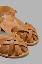 Load image into Gallery viewer, Redtag-Brown-Fisherman-Sandal-Fisherman-Senior-Girls-5 to 14 Years
