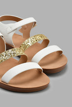 Load image into Gallery viewer, Redtag-White-Glitter-Strap-Sandal-Slingbacks-Senior-Girls-5 to 14 Years