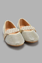 Load image into Gallery viewer, Redtag-Silver-Diamantetrim-Ballerina-Ballerinas-Girls-3 to 5 Years