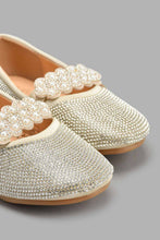 Load image into Gallery viewer, Redtag-Silver-Diamantetrim-Ballerina-Ballerinas-Girls-3 to 5 Years