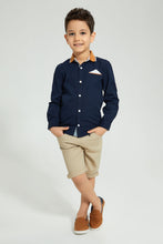 Load image into Gallery viewer, Redtag-Navy-Knitted-Collar-Long-Sleeve-Shirt-Boys-Shirts,-Colour:Navy,-Filter:Boys-(2-to-8-Yrs),-New-In,-New-In-BOY,-Non-Sale,-S22B,-Section:Kidswear-Boys-2 to 8 Years
