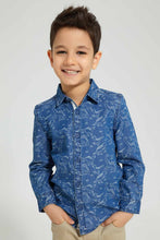 Load image into Gallery viewer, Redtag-Blue-Printed-Long-Sleeve-Denim-Shirt-Boys-Shirts,-Colour:Blue,-Filter:Boys-(2-to-8-Yrs),-New-In,-New-In-BOY,-Non-Sale,-S22B,-Section:Kidswear-Boys-2 to 8 Years