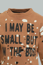 Load image into Gallery viewer, Redtag-Mustard-Splatter-Print-Jogging-Suits-Jog-Sets-Infant-Boys-3 to 24 Months