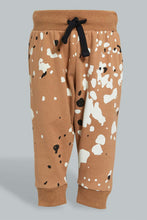 Load image into Gallery viewer, Redtag-Mustard-Splatter-Print-Jogging-Suits-Jog-Sets-Infant-Boys-3 to 24 Months