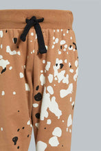 Load image into Gallery viewer, Redtag-Mustard-Splatter-Print-Jogging-Suits-Jog-Sets-Infant-Boys-3 to 24 Months