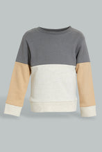 تنزيل الصورة على معرض الصور، Redtag-Charcoal-And-Ecru-Cut-And-Sew-Jogging-Suits-Jog-Sets-Infant-Boys-3 to 24 Months