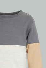 تنزيل الصورة على معرض الصور، Redtag-Charcoal-And-Ecru-Cut-And-Sew-Jogging-Suits-Jog-Sets-Infant-Boys-3 to 24 Months