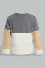 تنزيل الصورة على معرض الصور، Redtag-Charcoal-And-Ecru-Cut-And-Sew-Jogging-Suits-Jog-Sets-Infant-Boys-3 to 24 Months