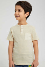 تنزيل الصورة على معرض الصور، Redtag-Beige-Stone-Pocket-Henley-All-Over-Prints-Boys-2 to 8 Years