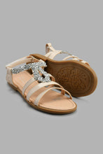 Load image into Gallery viewer, Redtag-Cream-Glitter-Sandal-Casual-Sandals-Senior-Girls-5 to 14 Years
