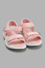 تنزيل الصورة على معرض الصور، Redtag-Pink-Glitter-Detail-Sport-Sandal-Sandals-Girls-3 to 5 Years