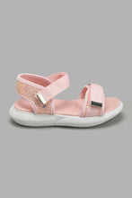تنزيل الصورة على معرض الصور، Redtag-Pink-Glitter-Detail-Sport-Sandal-Sandals-Girls-3 to 5 Years