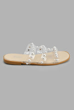 Load image into Gallery viewer, Redtag-White-Pearl-Strap-Mule-Sandal-Casual-Sandals-Senior-Girls-5 to 14 Years