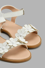 Load image into Gallery viewer, Redtag-White-Floral-Sandal-Slingbacks-Senior-Girls-5 to 14 Years