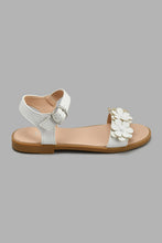 Load image into Gallery viewer, Redtag-White-Floral-Sandal-Slingbacks-Senior-Girls-5 to 14 Years