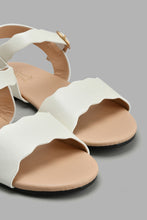 Load image into Gallery viewer, Redtag-White-Scalloped-Sandal-Slingbacks-Senior-Girls-5 to 14 Years