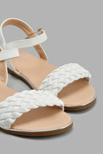Load image into Gallery viewer, Redtag-White-Braided-Sandal-Slingbacks-Senior-Girls-5 to 14 Years