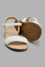 Load image into Gallery viewer, Redtag-White-Braided-Sandal-Slingbacks-Senior-Girls-5 to 14 Years