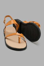 Load image into Gallery viewer, Redtag-Mustard-Strap-Sandal-Slingbacks-Senior-Girls-5 to 14 Years