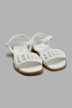 Load image into Gallery viewer, Redtag-White-Mule-Sandal-Sandals-Senior-Girls-5 to 14 Years