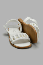 Load image into Gallery viewer, Redtag-White-Mule-Sandal-Sandals-Senior-Girls-5 to 14 Years