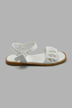 Load image into Gallery viewer, Redtag-White-Mule-Sandal-Sandals-Senior-Girls-5 to 14 Years
