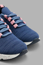 Load image into Gallery viewer, Redtag-Navy-Flyknit-Slip-On-Trainer-Slip-Ons-Senior-Girls-5 to 14 Years