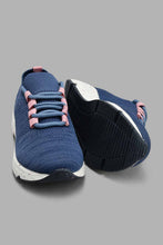 Load image into Gallery viewer, Redtag-Navy-Flyknit-Slip-On-Trainer-Slip-Ons-Senior-Girls-5 to 14 Years