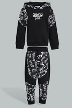 Load image into Gallery viewer, Redtag-Black-Hoody-Tricot-Jogging-Suits-Sets-Infant-Boys-3 to 24 Months