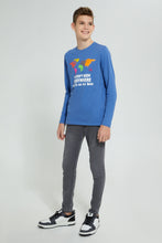 تنزيل الصورة على معرض الصور، Redtag-Blue-Havent-Been-Anywhere-T-Shirt-Graphic-Prints-Senior-Boys-9 to 14 Years