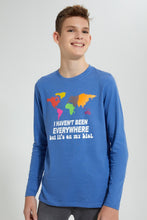تنزيل الصورة على معرض الصور، Redtag-Blue-Havent-Been-Anywhere-T-Shirt-Graphic-Prints-Senior-Boys-9 to 14 Years