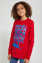 تنزيل الصورة على معرض الصور، Redtag-Red-Under-Pressure-T-Shirt-Graphic-Prints-Senior-Boys-9 to 14 Years