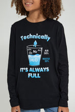 تنزيل الصورة على معرض الصور، Redtag-Black-Glass-Always-Full-T-Shirt-Graphic-Prints-Senior-Boys-9 to 14 Years