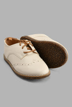 Load image into Gallery viewer, Redtag-Off-White-Lace-Up-Brogue-Casual-Shoes-Boys-3 to 5 Years