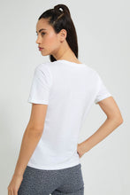 تنزيل الصورة على معرض الصور، Redtag-Black-Plain-Short-Sleeve-V-Neck-T-Shirt-Active-Tees-Women's-