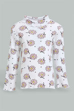 Load image into Gallery viewer, Redtag-White-Printed-Ribbed-Tshirt-All-Over-Prints-Infant-Girls-3 to 24 Months