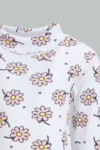 Load image into Gallery viewer, Redtag-White-Printed-Ribbed-Tshirt-All-Over-Prints-Infant-Girls-3 to 24 Months