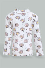 Load image into Gallery viewer, Redtag-White-Printed-Ribbed-Tshirt-All-Over-Prints-Infant-Girls-3 to 24 Months