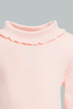Load image into Gallery viewer, Redtag-Coral-Solid-Ribbed-Tshirt-Plain-Infant-Girls-3 to 24 Months
