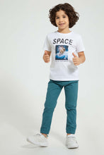 تنزيل الصورة على معرض الصور، Redtag-White-Embossed-Print-T-Shirt-All-Over-Prints-Boys-2 to 8 Years