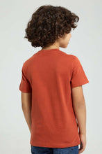 تنزيل الصورة على معرض الصور، Redtag-Brown-Embossed-T-Shirt-All-Over-Prints-Boys-2 to 8 Years