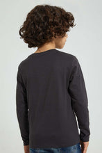 Load image into Gallery viewer, Redtag-Dark-Grey-Dinosaur-Lenticular-Print-T-Shirt-All-Over-Prints-Boys-2 to 8 Years