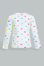 تنزيل الصورة على معرض الصور، Redtag-White-Car-Printed-Long-Sleeve-T-Shirt-Long-Sleeves-Infant-Boys-3 to 24 Months