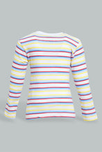 تنزيل الصورة على معرض الصور، Redtag-Red-And-Yellow-Striped-Long-Sleeve-T-Shirt-Long-Sleeves-Infant-Boys-3 to 24 Months
