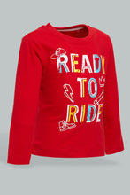 تنزيل الصورة على معرض الصور، Redtag-Red-Placement-Print-Long-Sleeve-T-Shirt-Long-Sleeves-Infant-Boys-3 to 24 Months